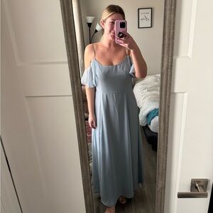 David's Bridal Light Blue Maxi Dress
